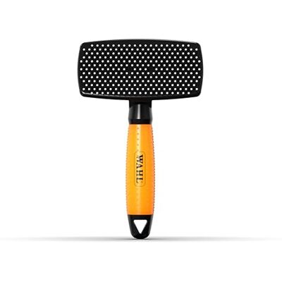 Wahl Self‑Cleaning Nylon Slicker Brush Large Zachte verzorgingsborstel, verwijdert losse haren, voor gevoelige huisdieren, eenvoudig te reinigen, zachte afgeronde borstelharen, gelhandvat, oranje Huisdierverzorgingsborstel voor huisdieren, zachte nylon Wahl Self‑Cleaning Nylon Slicker Brush Large Zachte verzorgingsborstel, verwijdert losse haren, voor gevoelige huisdieren, eenvoudig te reinigen, zachte afgeronde borstelharen, gelhandvat, oranje Huisdierverzorgingsborstel voor huisdieren, zachte nylon