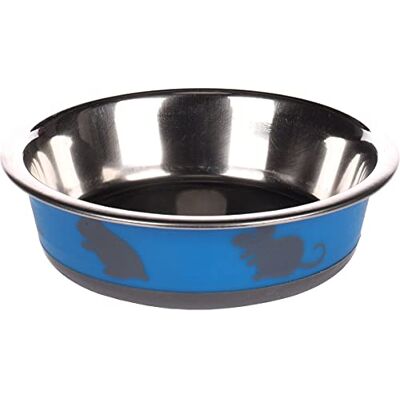 Flamingo Pet Products Nelly voederbak, diameter 12,3 cm, 225 ml, kleur blauw Flamingo Pet Products Nelly voederbak, diameter 12,3 cm, 225 ml, kleur blauw