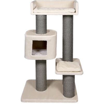 JACK AND VANILLA , Elegante krabpaal voor katten, modern en helder design, duurzame materialen, gemakkelijk te reinigen, afmetingen 70 x 50 x 120 cm, kleur beige, krabpaal model JACK AND VANILLA , Elegante krabpaal voor katten, modern en helder design, duurzame materialen, gemakkelijk te reinigen, afmetingen 70 x 50 x 120 cm, kleur beige, krabpaal model