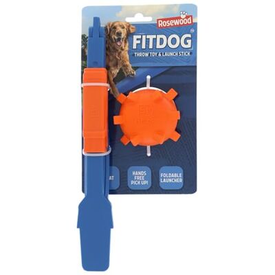 Rosewood FitDog Ball met werpvoorziening, robuust hondenspeelgoed om te kauwen, te werpen en op te nemen, drijvend en springend, compacte step-launcher voor land en water Rosewood FitDog Ball met werpvoorziening, robuust hondenspeelgoed om te kauwen, te werpen en op te nemen, drijvend en springend, compacte step-launcher voor land en water