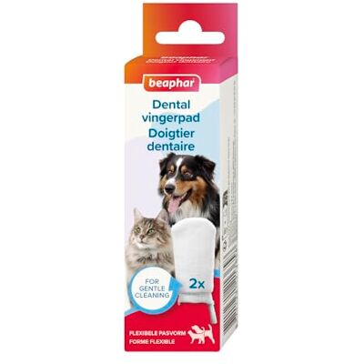 Beaphar Vingerpad 2 stuks Herbruikbare dental vinger pads voor een zachte reiniging van het gebit Voor honden en katten Beaphar Vingerpad 2 stuks Herbruikbare dental vinger pads voor een zachte reiniging van het gebit Voor honden en katten