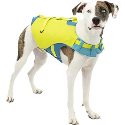 Kurgo Surf n' Turf Hondenzwemvest, zwemvest voor honden, zwemvest voor honden, PFD voor honden, reflecterend, verstelbaar, voor kleine, middelgrote en grote huisdieren (geel/blauw, X-Small) Kurgo Surf n' Turf Hondenzwemvest, zwemvest voor honden, zwemvest voor honden, PFD voor honden, reflecterend, verstelbaar, voor kleine, middelgrote en grote huisdieren (geel/blauw, X-Small)