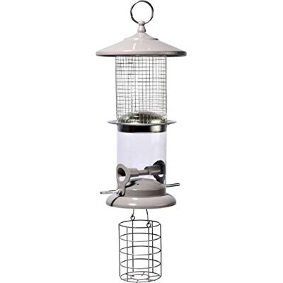 dobar Grote multifunctionele voederzuil, XL-voederdispenser voor wilde vogels om op te hangen, 16 x 16 x 50 cm, metaal, 11524, wit dobar Grote multifunctionele voederzuil, XL-voederdispenser voor wilde vogels om op te hangen, 16 x 16 x 50 cm, metaal, 11524, wit