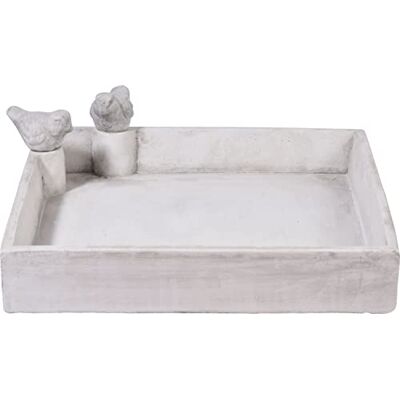 dobar ® 12979e Vierkante drinkbak voor wilde vogels, groot vogelbad van cement, voor tuin, terras, balkon, 29 x 29 x 5 cm, wit dobar ® 12979e Vierkante drinkbak voor wilde vogels, groot vogelbad van cement, voor tuin, terras, balkon, 29 x 29 x 5 cm, wit