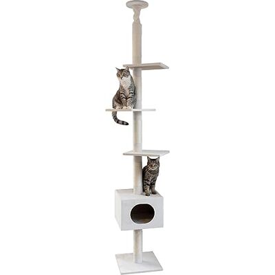KERBL FERDI - Kattenboom - Wit - Sisal - 38x38x240cm KERBL FERDI - Kattenboom - Wit - Sisal - 38x38x240cm