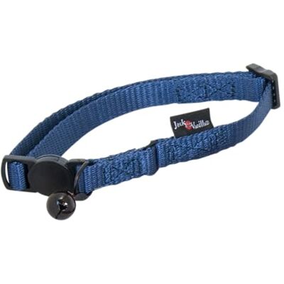JACK AND VANILLA , Verstelbare nylon kattenhalsband, comfortabel en veilig, aantrekkelijke blauwe kleur, verstelbare maat van 17 tot 24 cm, ideaal voor jonge dieren, model nylon JACK AND VANILLA , Verstelbare nylon kattenhalsband, comfortabel en veilig, aantrekkelijke blauwe kleur, verstelbare maat van 17 tot 24 cm, ideaal voor jonge dieren, model nylon