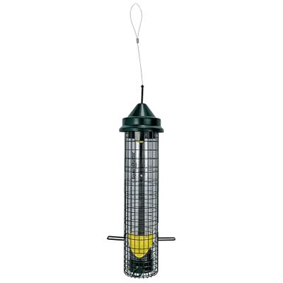 Brome Squirrel Buster Vinken, eekhoornbestendige vogelvoederbak met 4 metalen stokken en 8 voederopeningen, 2,5 pond distel/nyjer zaadcapaciteit Brome Squirrel Buster Vinken, eekhoornbestendige vogelvoederbak met 4 metalen stokken en 8 voederopeningen, 2,5 pond distel/nyjer zaadcapaciteit