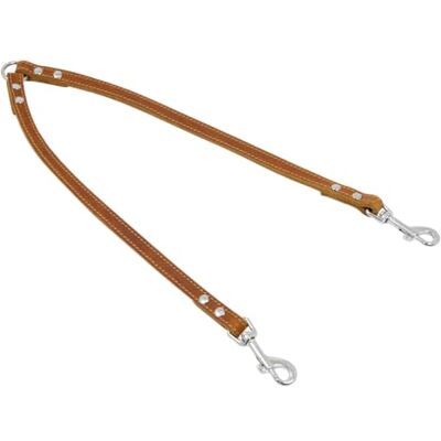 JACK AND VANILLA , Dubbele hondenriem, model vet leer, kleur cognac, maat 10 mm x 40 cm JACK AND VANILLA , Dubbele hondenriem, model vet leer, kleur cognac, maat 10 mm x 40 cm