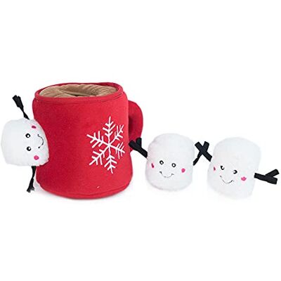 ZippyPaws Holiday Zippy Burrow Hot Cocoa Interactief hondenspeeltje met piepende Marshmallow Miniz ZippyPaws Holiday Zippy Burrow Hot Cocoa Interactief hondenspeeltje met piepende Marshmallow Miniz