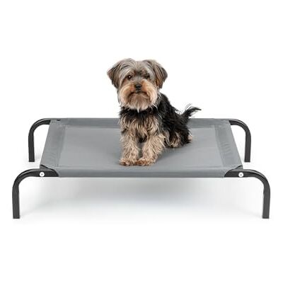 lionto Outdoor hondenligbed verhoogd, stabiel huisdierenligbed met goede luchtcirculatie beschermt tegen bodemkou, (S) 75x47 cm, afneembare hoes van ademend gaas, stevig metalen frame, grijs lionto Outdoor hondenligbed verhoogd, stabiel huisdierenligbed met goede luchtcirculatie beschermt tegen bodemkou, (S) 75x47 cm, afneembare hoes van ademend gaas, stevig metalen frame, grijs