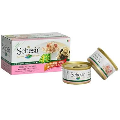 Schesir , Natvoer voor volwassen honden met kip en lam, in zachte gelei (24 blikjes van 85 g) Schesir , Natvoer voor volwassen honden met kip en lam, in zachte gelei (24 blikjes van 85 g)