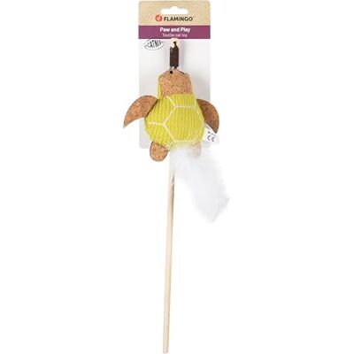 Flamingo Speelgoed voor kat Lemmo kattenhengel met schildpad groen A: 40 cm B: 55 cm C: 20 cm D: 4,5 cm kurklook met kattenmunt en veren aan de elastische band Flamingo Speelgoed voor kat Lemmo kattenhengel met schildpad groen A: 40 cm B: 55 cm C: 20 cm D: 4,5 cm kurklook met kattenmunt en veren aan de elastische band