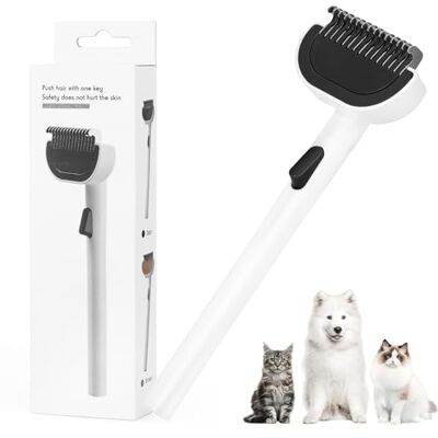 Euqvunn Ontwarkam voor Katten & Honden – Hondenborstel met Éénklik-Haarverwijdering, Ontwarkam voor Honden en Katten, Verwijdert Ondervacht, Losse Haren & Klitten Euqvunn Ontwarkam voor Katten & Honden – Hondenborstel met Éénklik-Haarverwijdering, Ontwarkam voor Honden en Katten, Verwijdert Ondervacht, Losse Haren & Klitten