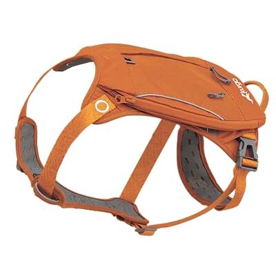 Kurgo Waterval Hondenharnas, wandelrugzak voor honden, huisdierharnas met rugzak voor kamperen met hond, maat L, oranje 2-in-1 harnas met 3-pocket wandelrugzak, 4 verstelpunten, gewatteerde borst en buik, twee riempunten Kurgo Waterval Hondenharnas, wandelrugzak voor honden, huisdierharnas met rugzak voor kamperen met hond, maat L, oranje 2-in-1 harnas met 3-pocket wandelrugzak, 4 verstelpunten, gewatteerde borst en buik, twee riempunten