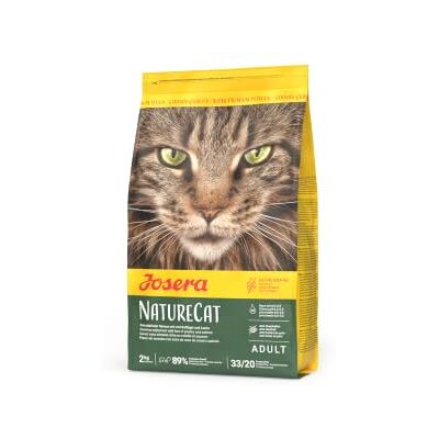 Josera NatureCat Kattenvoer, 1 x 2 kg, graanvrij kattenvoer met gevogelte en zalmproteïne, voortreffelijke kruiden en gezonde vruchten, super premium droogvoer voor volwassen katten, per stuk verpakt Josera NatureCat Kattenvoer, 1 x 2 kg, graanvrij kattenvoer met gevogelte en zalmproteïne, voortreffelijke kruiden en gezonde vruchten, super premium droogvoer voor volwassen katten, per stuk verpakt