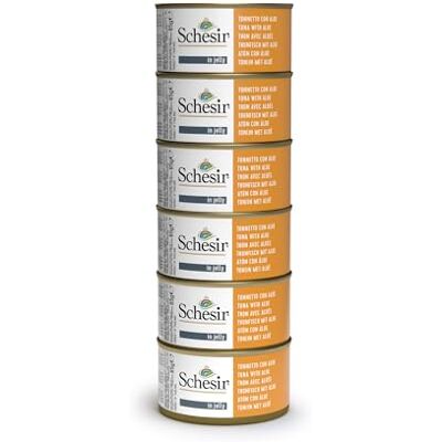 Schesir , Natvoer voor volwassen katten, tonnetto aloë, filets en gelatine, 100% natuurlijk, 6 blikjes x 85 g Schesir , Natvoer voor volwassen katten, tonnetto aloë, filets en gelatine, 100% natuurlijk, 6 blikjes x 85 g