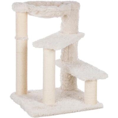 TRIXIE Baza Senior Kattenboom met Hangmat en Trappen Krabpalen Kattenspeelplaats Crème, Medium, (44544) TRIXIE Baza Senior Kattenboom met Hangmat en Trappen Krabpalen Kattenspeelplaats Crème, Medium, (44544)