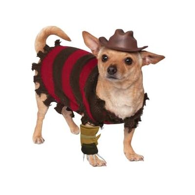 Rubie's unisex volwassen kostuum, officiële Rubie s A Nightmare on Elm Street Freddy Krueger Halloween huisdier hond kostuum maat medium, veelkleurig, M UK Rubie's unisex volwassen kostuum, officiële Rubie s A Nightmare on Elm Street Freddy Krueger Halloween huisdier hond kostuum maat medium, veelkleurig, M UK