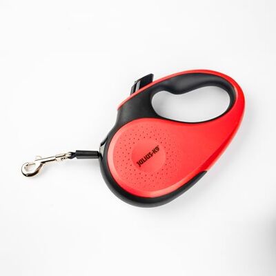 JULIUS K-9 Julius-K9 Retractable Dog Lead, M 5 m Tape, Black/Red – anti-slip handle, ribbon leash, extandable, one handed brake, pause, lock, reflective ribbon, tangle free, heavy duty JULIUS K-9 Julius-K9 Retractable Dog Lead, M 5 m Tape, Black/Red – anti-slip handle, ribbon leash, extandable, one handed brake, pause, lock, reflective ribbon, tangle free, heavy duty