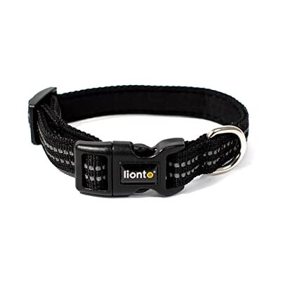 lionto Hondenhalsband, gevoerd, nylon, reflecterend, waterdicht, verstelbaar, maat XS, zwart lionto Hondenhalsband, gevoerd, nylon, reflecterend, waterdicht, verstelbaar, maat XS, zwart