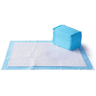 Amazon Basics Duurzame trainingspads voor honden en puppy's, lekvrij design met sneldrogend oppervlak, maat XL (25 stuks), blauw/wit Amazon Basics Duurzame trainingspads voor honden en puppy's, lekvrij design met sneldrogend oppervlak, maat XL (25 stuks), blauw/wit