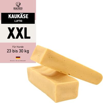 Kauies Luchtige kauwkaas, 100% natuurlijke kaasstandaard voor honden, van koemelk, eiwitrijk, lactosevrij, glutenvrij, ideaal voor puppy's en senioren, Made in Germany, maat XXL (2 x 200 g) tot 30 kg Kauies Luchtige kauwkaas, 100% natuurlijke kaasstandaard voor honden, van koemelk, eiwitrijk, lactosevrij, glutenvrij, ideaal voor puppy's en senioren, Made in Germany, maat XXL (2 x 200 g) tot 30 kg