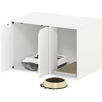 Furinno Peli Kattenbak, Klein, Effen Wit Furinno Peli Kattenbak, Klein, Effen Wit