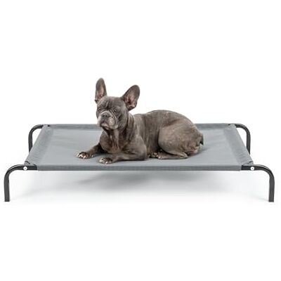 lionto Outdoor hondenligbed verhoogd, stabiel huisdierenligbed met goede luchtcirculatie beschermt tegen bodemkou, (M) 106x62 cm, afneembare hoes van ademend gaas, stevig metalen frame, grijs lionto Outdoor hondenligbed verhoogd, stabiel huisdierenligbed met goede luchtcirculatie beschermt tegen bodemkou, (M) 106x62 cm, afneembare hoes van ademend gaas, stevig metalen frame, grijs