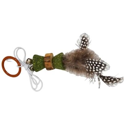 JACK AND VANILLA , Interactief kattenspeelgoed van touw voor kattengras met bal en veer, bevordert oefening en spel, diameter 4,8 cm, kleur: groen/bruin, model kruiden JACK AND VANILLA , Interactief kattenspeelgoed van touw voor kattengras met bal en veer, bevordert oefening en spel, diameter 4,8 cm, kleur: groen/bruin, model kruiden