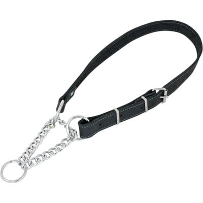 JACK AND VANILLA , Martingale Hondenhalsband, model vet leer, kleur zwart, maat 16 mm x 35-50 cm JACK AND VANILLA , Martingale Hondenhalsband, model vet leer, kleur zwart, maat 16 mm x 35-50 cm