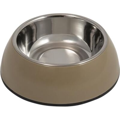 JACK AND VANILLA , Elegante antislip voerbak van roestvrij staal, taupe voor honden en katten, 220 ml, Ø 14,2 x 4,5 cm, modern design en gemakkelijk te reinigen, ideaal voor dagelijks gebruik, model JACK AND VANILLA , Elegante antislip voerbak van roestvrij staal, taupe voor honden en katten, 220 ml, Ø 14,2 x 4,5 cm, modern design en gemakkelijk te reinigen, ideaal voor dagelijks gebruik, model