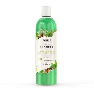 Wahl Aloe Soothe Shampoo Shampoo voor huisdieren, huisdiervriendelijke formule, voor de gevoelige huid, concentraat 15:1, mild, 500ml Wahl Aloe Soothe Shampoo Shampoo voor huisdieren, huisdiervriendelijke formule, voor de gevoelige huid, concentraat 15:1, mild, 500ml