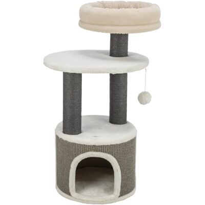TRIXIE Krabpaal Marco 85 cm in wit/beige/grijs – kattenboom met meerdere verdiepingen met vele kras- en speelmogelijkheden, evenals terugtreksoorten – gezellig en stabiel – 44469 TRIXIE Krabpaal Marco 85 cm in wit/beige/grijs – kattenboom met meerdere verdiepingen met vele kras- en speelmogelijkheden, evenals terugtreksoorten – gezellig en stabiel – 44469