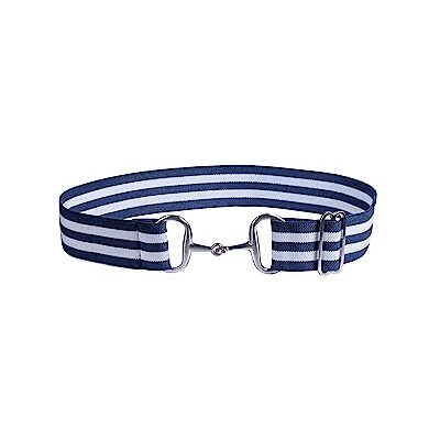 HKM Hunter Elastische streep riem, donkerblauw/wit, eenheidsmaat HKM Hunter Elastische streep riem, donkerblauw/wit, eenheidsmaat