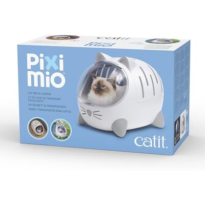 catit Transportbox en bed PIXI Mio Optimale luchtuitwisseling, veiligheidsslot, ergonomische draaggreep, geschikt voor dierenartsbezoeken en reizen, wit catit Transportbox en bed PIXI Mio Optimale luchtuitwisseling, veiligheidsslot, ergonomische draaggreep, geschikt voor dierenartsbezoeken en reizen, wit