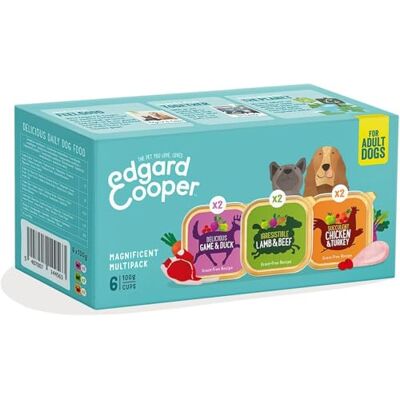 Edgard & Cooper Edgard Cooper Hondenvoer, natvoer voor volwassenen, multipack (kip, lam, wild, 6 x 100 g), nat voer voor honden, vers vlees en natuurlijke ingrediënten, graanvrij, zonder toegevoegde suiker Edgard & Cooper Edgard Cooper Hondenvoer, natvoer voor volwassenen, multipack (kip, lam, wild, 6 x 100 g), nat voer voor honden, vers vlees en natuurlijke ingrediënten, graanvrij, zonder toegevoegde suiker
