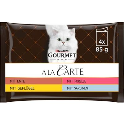 Purina Kattenvoer - Gourmet a la Carte, 4 zakken van 85g - gekleurd Purina Kattenvoer - Gourmet a la Carte, 4 zakken van 85g - gekleurd