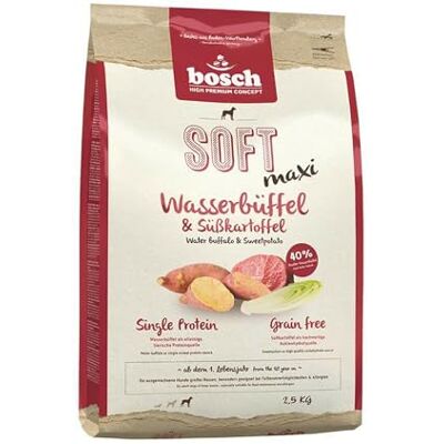 Bosch HPC SOFT Maxi Waterbuffel & Zoete Aardappel Semi-Moist hondenvoer voor volwassen honden van grote rassen Single Protein Grain-Free 1 x 2,5 kg Bosch HPC SOFT Maxi Waterbuffel & Zoete Aardappel Semi-Moist hondenvoer voor volwassen honden van grote rassen Single Protein Grain-Free 1 x 2,5 kg