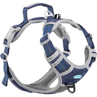 ThinkPet Reflecterend Ademend Zacht Lucht Mesh No Drag Puppy Choke Overhead Ventilatie Vest voor Kleine en Middelgrote Honden en Katten ThinkPet Reflecterend Ademend Zacht Lucht Mesh No Drag Puppy Choke Overhead Ventilatie Vest voor Kleine en Middelgrote Honden en Katten
