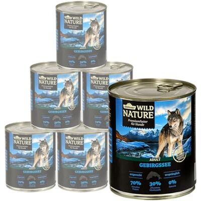 Dehner Wild Nature Hondenvoer, bergmeer, natvoer, graanvrij/suikervrij, voor volwassen honden, zalm/kip, 6 x 800 g blik (4,8 kg) 4,8 kg, volwassenen, graanvrij/suikervrij, voor volwassen honden Dehner Wild Nature Hondenvoer, bergmeer, natvoer, graanvrij/suikervrij, voor volwassen honden, zalm/kip, 6 x 800 g blik (4,8 kg) 4,8 kg, volwassenen, graanvrij/suikervrij, voor volwassen honden