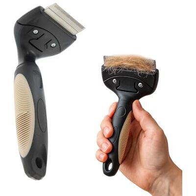 Rosewood Hondenkam en Kattenkam Maat S, vachtkam voor dichte ondervacht en korte of lange vacht, met roestvrijstalen tanden en ergonomische antislipgreep Rosewood Hondenkam en Kattenkam Maat S, vachtkam voor dichte ondervacht en korte of lange vacht, met roestvrijstalen tanden en ergonomische antislipgreep