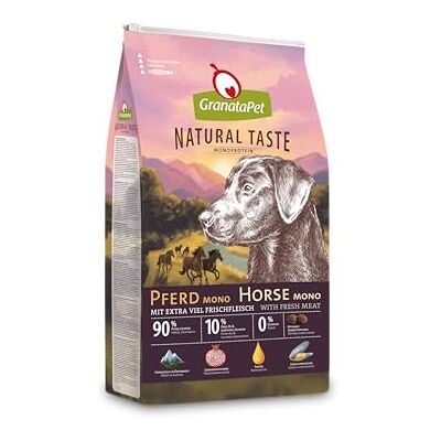 GranataPet Natural Taste paard mono, monoproteïne droogvoer voor honden, hondenvoer zonder granen en zonder suikertoevoegingen, volledig voer voor volwassen honden, 4 kg GranataPet Natural Taste paard mono, monoproteïne droogvoer voor honden, hondenvoer zonder granen en zonder suikertoevoegingen, volledig voer voor volwassen honden, 4 kg