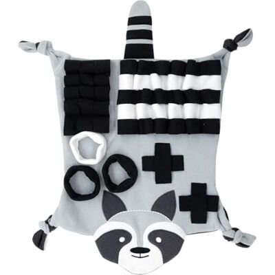 JACK AND VANILLA , Snuffelmat voor honden en katten, stimuleert het zoekinstinct, machinewasbaar, wasbeer design, 65 x 74 cm, meerkleurig, model Seek'N JACK AND VANILLA , Snuffelmat voor honden en katten, stimuleert het zoekinstinct, machinewasbaar, wasbeer design, 65 x 74 cm, meerkleurig, model Seek'N
