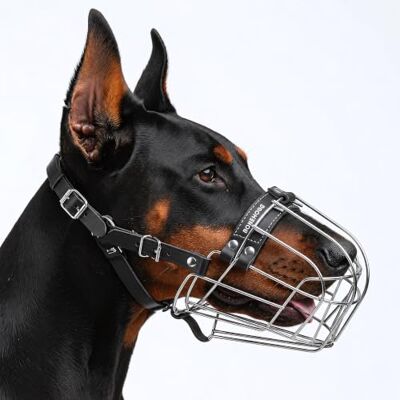 BRONZEDOG Draad hond muilkorf Duitse herder voor middelgrote grote honden verstelbare duurzame metalen mand voor bijten kauwen blaffen (L) BRONZEDOG Draad hond muilkorf Duitse herder voor middelgrote grote honden verstelbare duurzame metalen mand voor bijten kauwen blaffen (L)