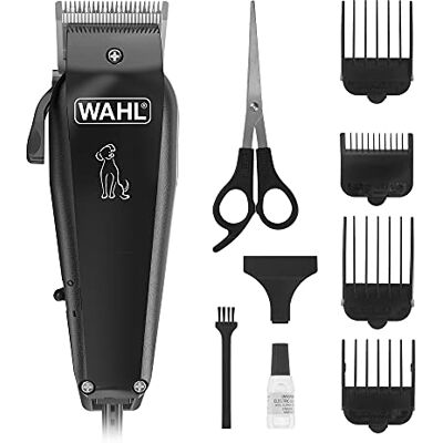 Wahl Hondentondeuse, Multi Cut Dog Cat Grooming Kit, Volledige vacht voor huisdieren, Geluidsarm snoer, Huisdieren thuis, Roestbestendig, Koolstofstalen messen zijn precisiegeslepen, licht 100 gr Wahl Hondentondeuse, Multi Cut Dog Cat Grooming Kit, Volledige vacht voor huisdieren, Geluidsarm snoer, Huisdieren thuis, Roestbestendig, Koolstofstalen messen zijn precisiegeslepen, licht 100 gr