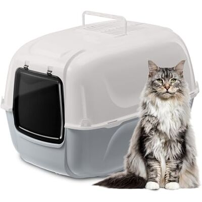 Ferplast Grote Kattenbak, XXL, Inclusief 2 Anti-geurfilters en Schepje, Grijs, L 67 × B 49 × H 47 cm. Ferplast Grote Kattenbak, XXL, Inclusief 2 Anti-geurfilters en Schepje, Grijs, L 67 × B 49 × H 47 cm.