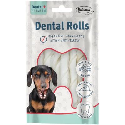 Bubimex Dental+ Os gedraaide staafjes met zeewier x10-13cm Tandheelkundige traktatie voor honden Verrijkt met zink Anti-kalk Frisse adem Bubimex Dental+ Os gedraaide staafjes met zeewier x10-13cm Tandheelkundige traktatie voor honden Verrijkt met zink Anti-kalk Frisse adem