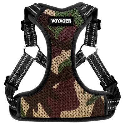 Best Pet Supplies Voyager ademend harnas van gaasstof, reflecterende naden, voor alle weersomstandigheden, aanpasbaar voor wandeltraining of hardlopen zwaar en duurzaam, harnas (leger/zwarte trim Best Pet Supplies Voyager ademend harnas van gaasstof, reflecterende naden, voor alle weersomstandigheden, aanpasbaar voor wandeltraining of hardlopen zwaar en duurzaam, harnas (leger/zwarte trim