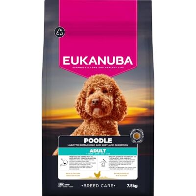 Eukanuba Breed Care Poedel Droogvoer, 7,5 kg Premium hondenvoer met verse kip optimaal op het ras afgestemd voer ondersteunt een gezonde spijsvertering Eukanuba Breed Care Poedel Droogvoer, 7,5 kg Premium hondenvoer met verse kip optimaal op het ras afgestemd voer ondersteunt een gezonde spijsvertering