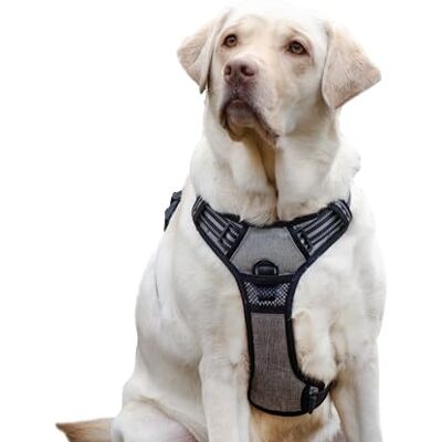 Ferplast Groot Hondentuig, 2 Haken voor Maximale Controle, Anti-Trek, Verstelbaar Hondentuig, Reflecterend, Ademend, Hondenharnas Ideaal voor Training L, Grijs Ferplast Groot Hondentuig, 2 Haken voor Maximale Controle, Anti-Trek, Verstelbaar Hondentuig, Reflecterend, Ademend, Hondenharnas Ideaal voor Training L, Grijs
